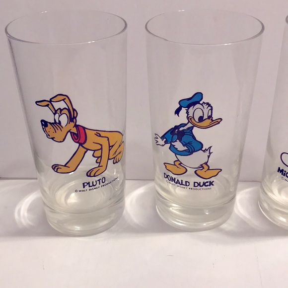 1970s Disney Character Tumblers Pluto Mickey Minnie and Donald Duck - Picture 3 of 5